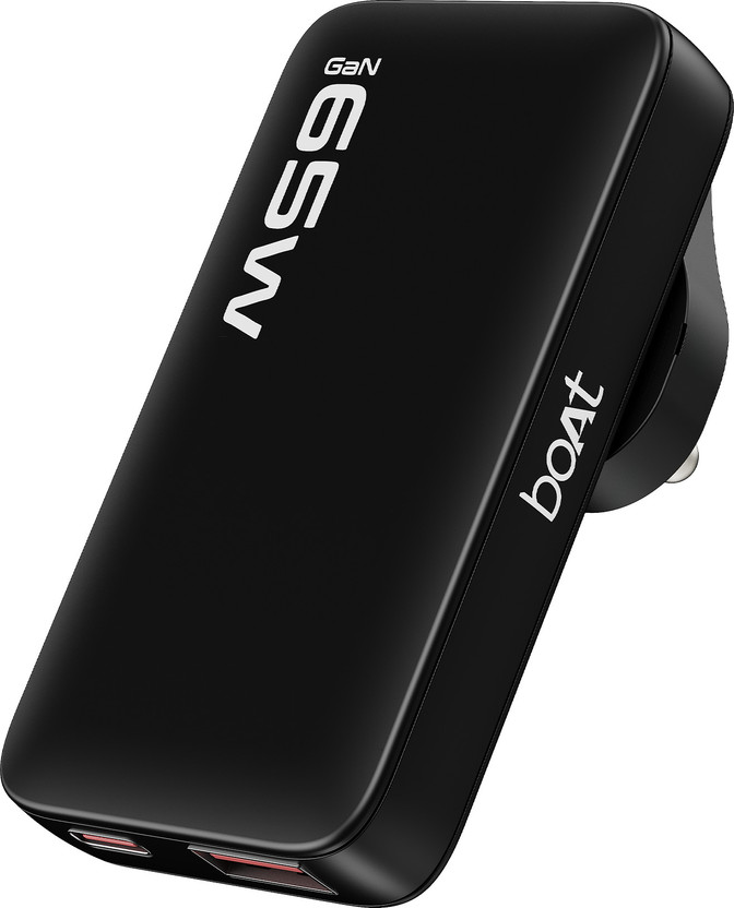 boAt boAt 65 W GaN 3 A Wall Charger for Mobile with Detachable Cable(Carbon Black) - Flipkart Deal