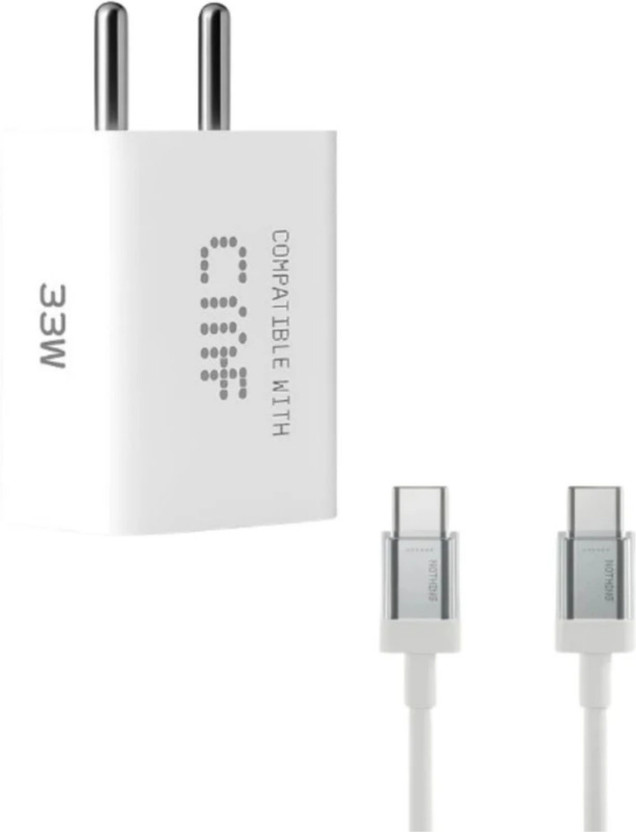 TechAmp 33 W GaN 3 A Wall Charger for Mobile with Detachable Cable(White)