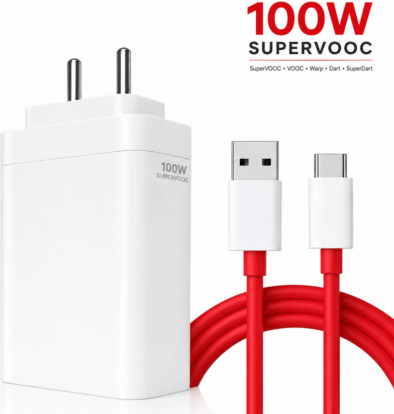 Unitouch 100 W SuperVOOC 6 A Wall Charger for Mobile with Detachable Cable(White, Cable Included)
