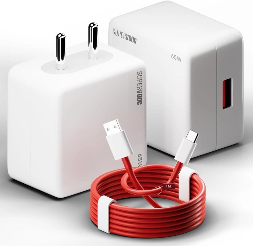 MAK 65 W SuperVOOC 3.1 A Wall Charger for Mobile with Detachable Cable(Red, Cable Included)