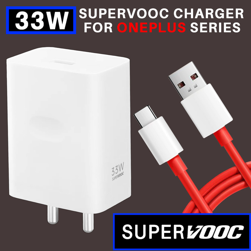 OnePlus Safa 33 W SuperVOOC 3.4 A Wall Charger for Mobile with Detachable Cable(White&Red For OnePlus Nord 3, Nord 2, Nord 1, Nord CE, Nord CE2, Nord CE2 Lite, Cable Included) - Flipkart Deal