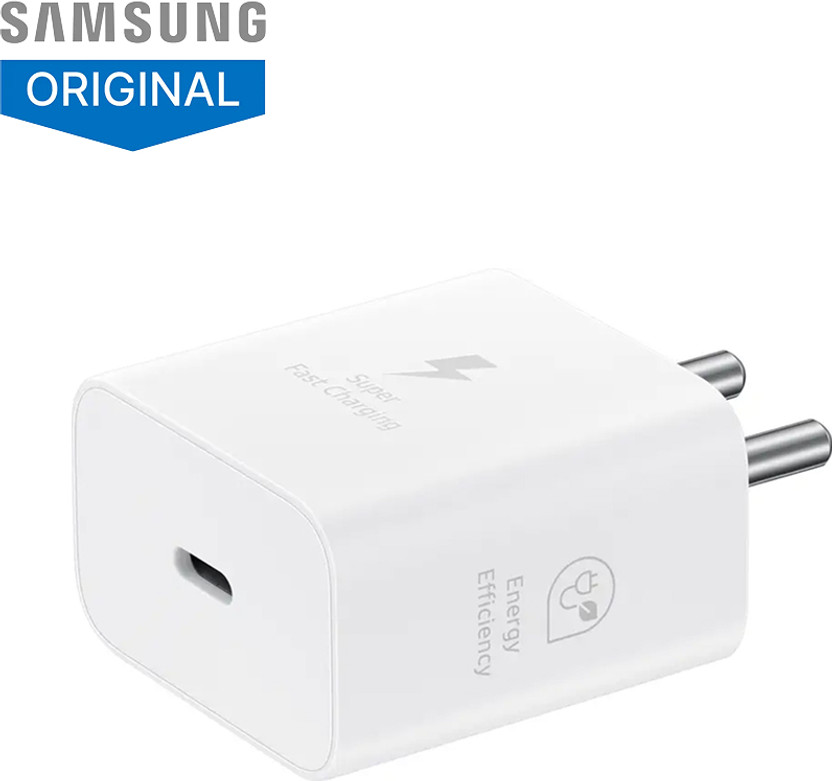 Samsung 25 W GaN 3 A Wall Charger for Mobile with Detachable Cable(White, Cable Included)