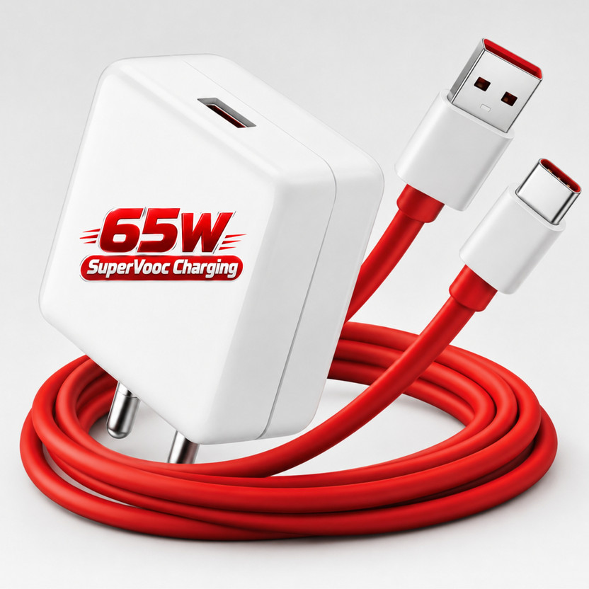 deshit deshit 65 W SuperVOOC 6 A Wall Charger for Mobile with Detachable Cable(White) - Flipkart Deal