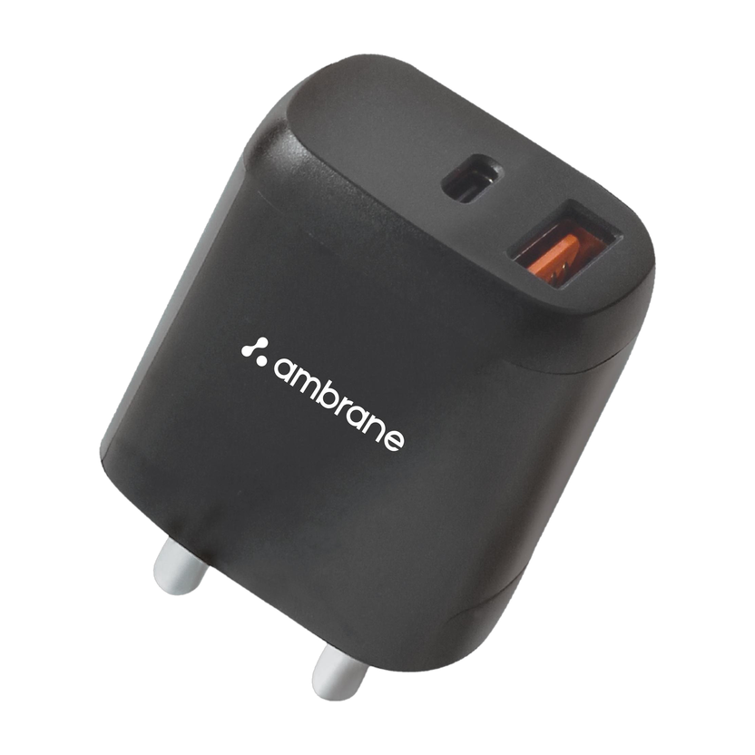 Ambrane 20 W PD 3 A Wall Charger for Mobile(Black)
