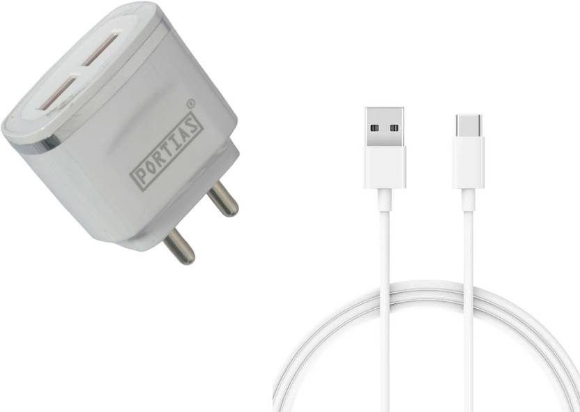 portias 2.4 A Multiport Mobile Dual Port Mobile Charger with 1 Mtr