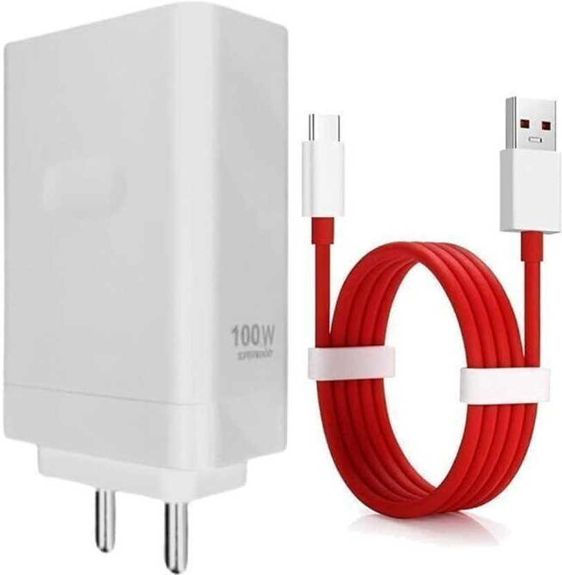 OnePlus 100 W SuperVOOC 8 A Wall Charger for Mobile with Detachable Cable(White)