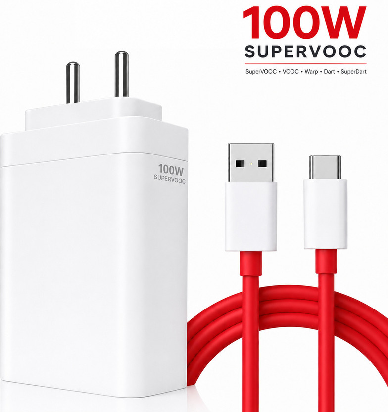 SB 100 W SuperVOOC 9 A Wall Charger for Mobile with Detachable Cable(White, Cable Included)