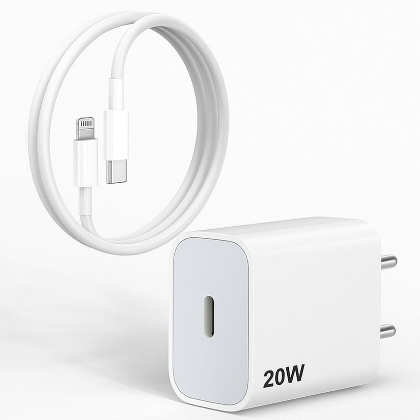 RVAT 20 W PD 3 A Wall Charger for Mobile with Detachable Cable(White, Cable Included)
