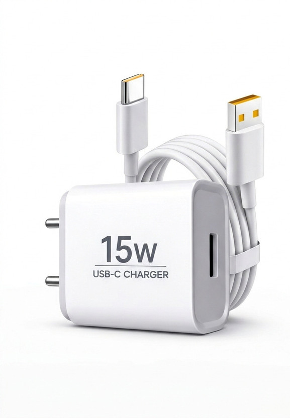 spaziogold 15 W Supercharge 2.4 A Wall Charger for Mobile with Detachable Cable(White, Cable Included)