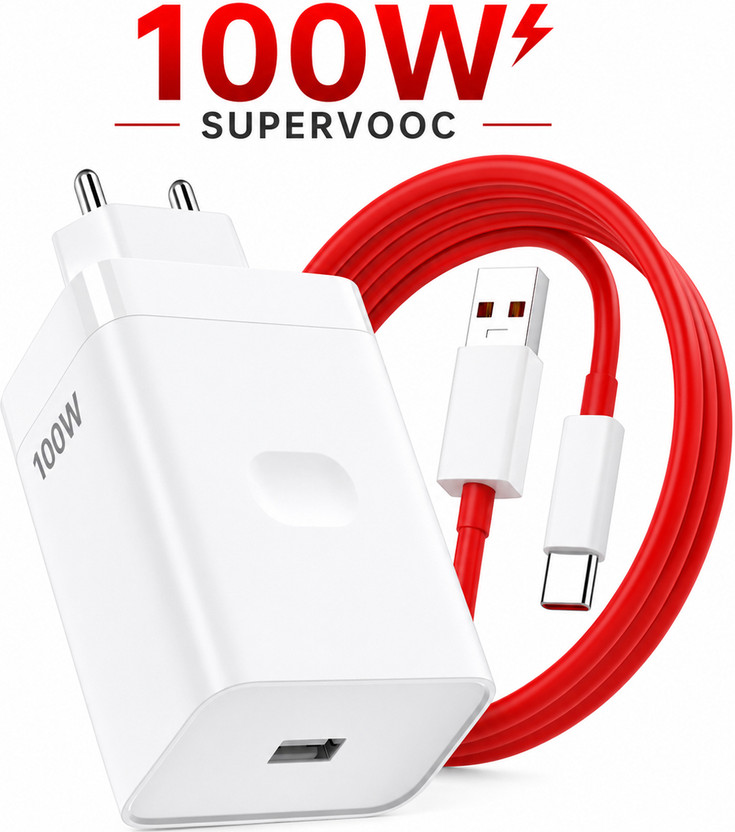 SB 100 W SuperVOOC 9 A Wall Charger for Mobile with Detachable Cable(White, Cable Included)