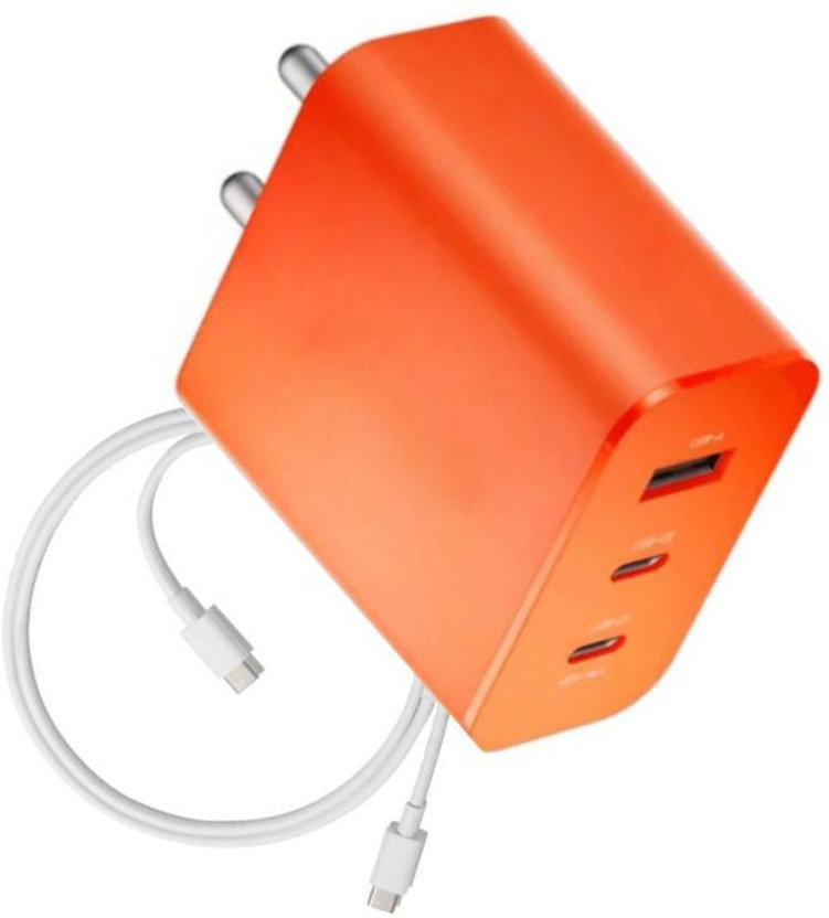 GaN Charger 65 W Power GaN 6.5 A Wall Charger for Mobile with Detachable Cable(Orange Compatible With CMF 1/ nothing 2/ nothing1/ nothing 2a /nothing 2a Plus)