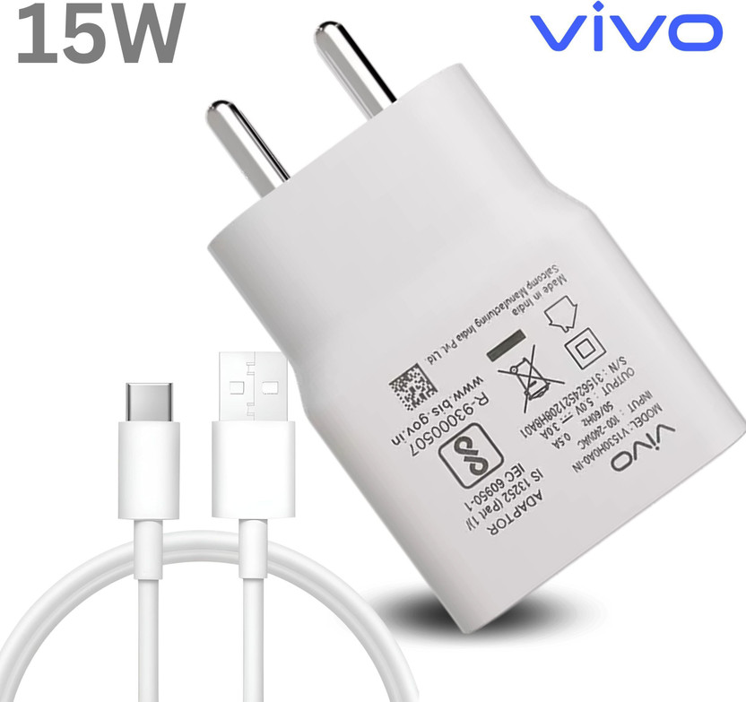 vivo 15 W Quick Charge 3 A Wall Charger for Mobile with Detachable Cable(White, Cable Included)