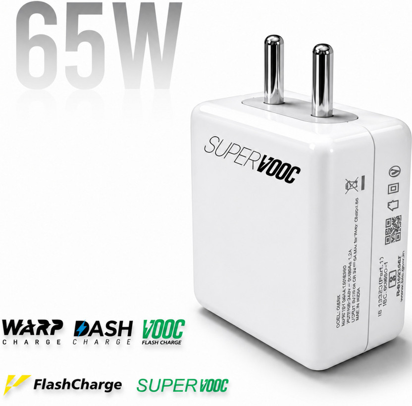 MAK 65 W Qualcomm 3.0 6 A Wall Charger for Mobile(White)