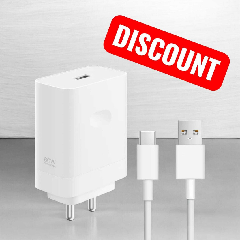 SDERA SDERA 80 W SuperVOOC 7.3 A Wall Charger for Mobile with Detachable Cable(White) - Flipkart Deal