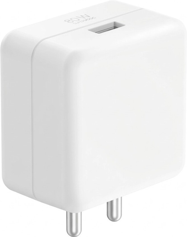 OPPO 80 W SuperVOOC 8 A Wall Charger for Mobile with Detachable Cable(White)