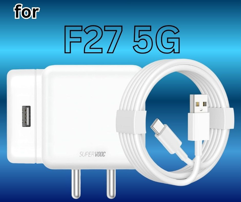 MGEdge 65 W SuperVOOC 5 A Wall Charger for Mobile with Detachable Cable(SuperDart Charge Compatible For Oppo F27 5G, Cable Included)