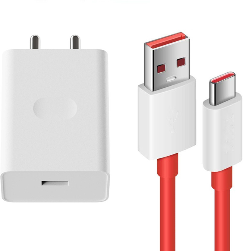 EYNK 33 W VOOC 6 A Wall Charger for Mobile with Detachable Cable(White, Red, Cable Included)
