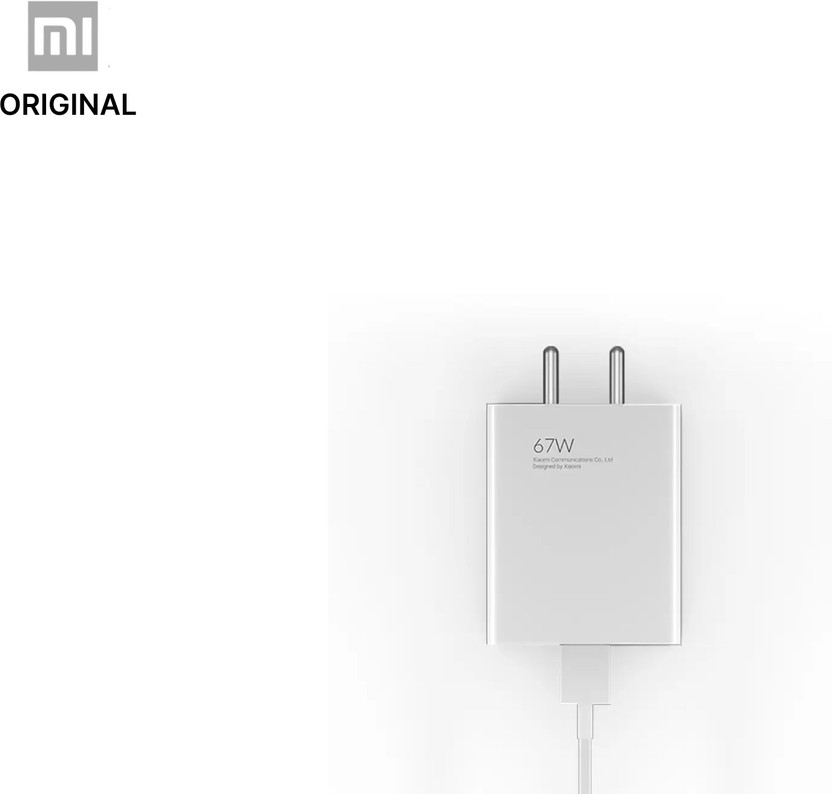 Xiaomi by Mi 67 W SonicCharge 3 A Wall Charger for Mobile with Detachable Cable(White, Cable Included)