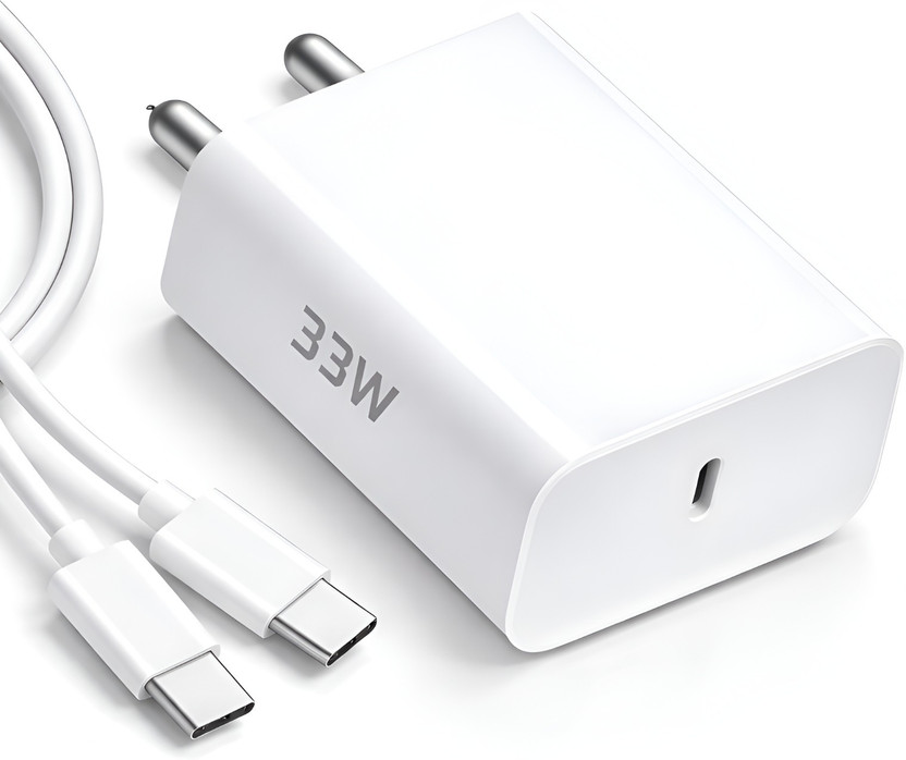 MAK 33 W Quick Charge 3 A Wall Charger for Mobile with Detachable Cable(White, Cable Included)