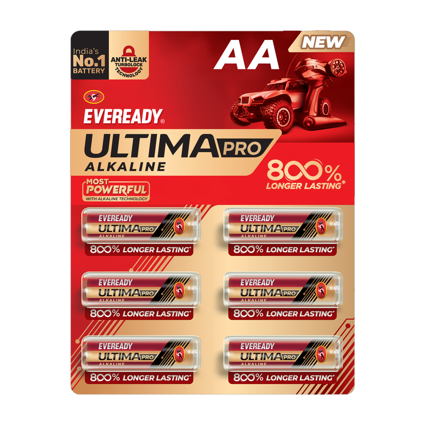 EVEREADY Ultima Pro Alkaline, 800% Longer Lasting  Battery(Pack of 6)