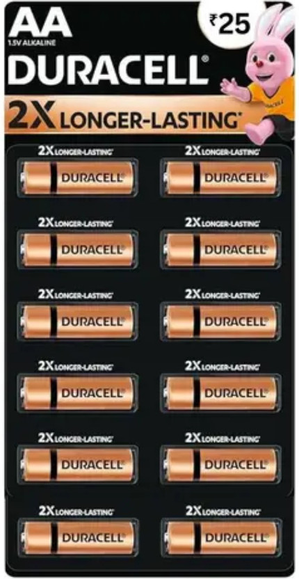 DURACELL DURACELL AA Alkaline Batteries 1.5V Long Lasting Power 5X Longer Performance  Battery(Pack of 12) - Flipkart Deal