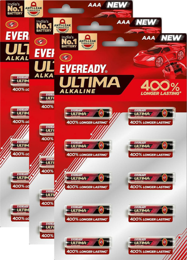 EVEREADY Ultima | 400% Longer Lasting | Alkaline AAA  Battery(Pack of 30)