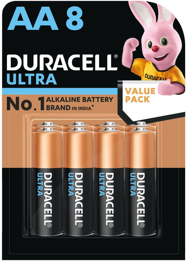 DURACELL Ultra AA, High-Drain Devices, Digital Camera, Toy, Electric Toothbrush  Battery(Pack of 8)