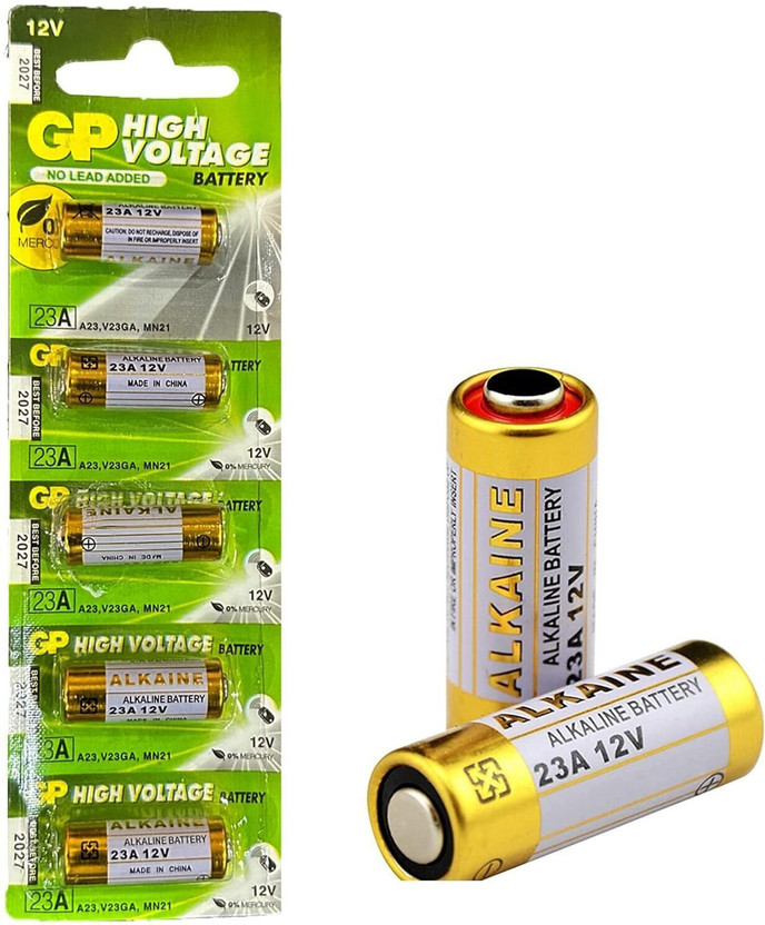 DawnRays 23A 12V Alkaline  High Voltage Cell  for Car Remote Control Alarm  Battery(Pack of 5)