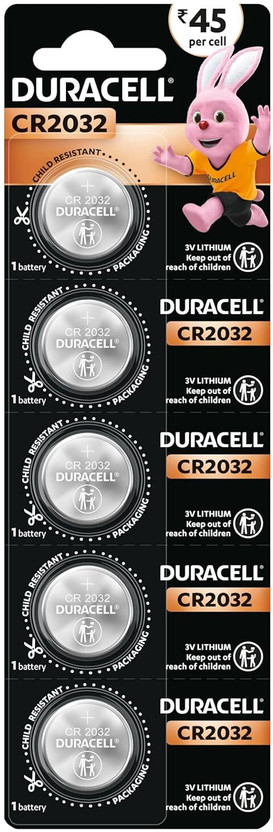 DURACELL 2032 3V Lithium Coin  - Long Lasting   Battery(Pack of 5)