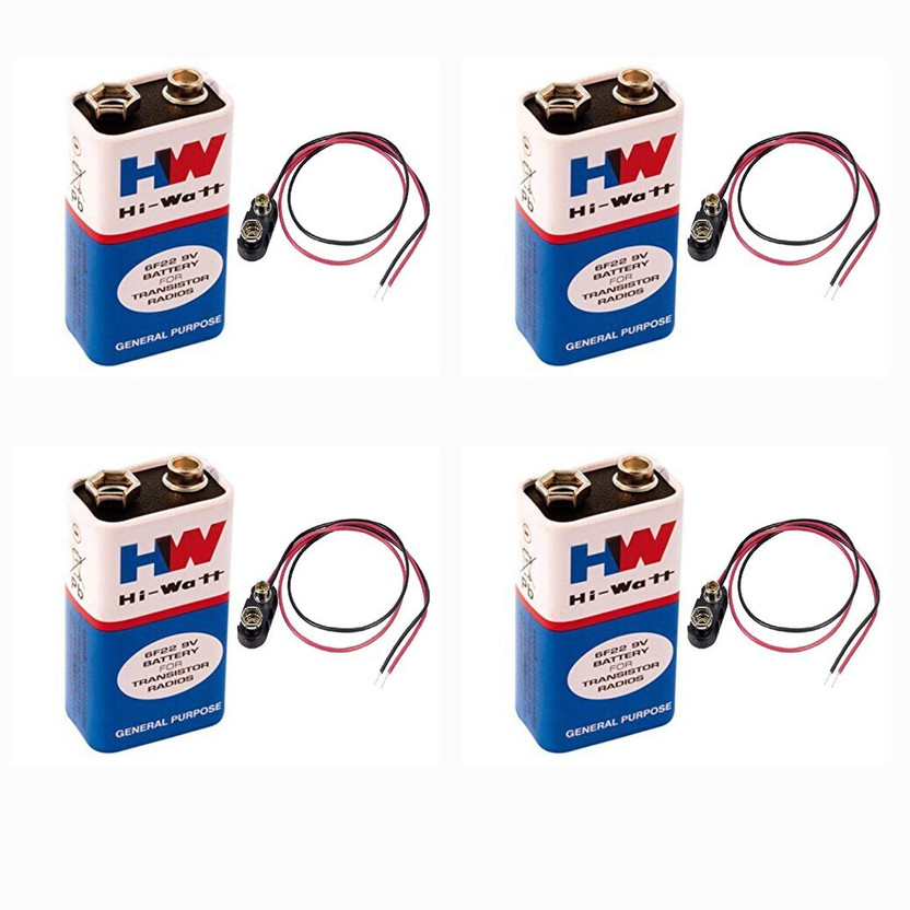 geeta enterprises 9 VOLTS HW BATTERY with Connector, HI-WATT 100% 9V Long Life  (Pack of 4)  Battery(Pack of 4)
