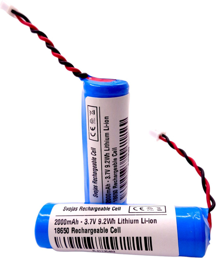 Svojas Svojas 3.7 Volts, Li-ion 2000mAh 18650 Rechargeable (Not AA, AAA, D, C )   Battery(Pack of 2) - Flipkart Deal