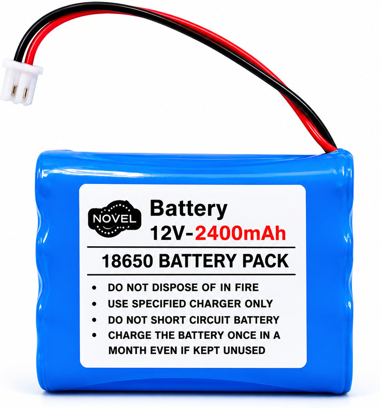 NOVEL 12V 2400mAh 18650 BMS BATTERY PACK WITH JST CONNECTOR  Battery