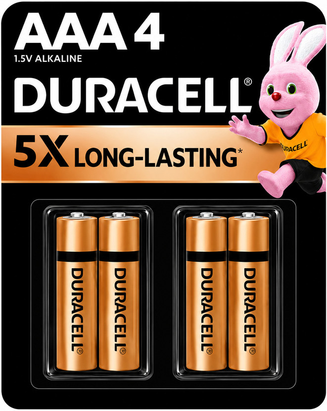 DURACELL Alkaline AAA 4, 5X Long Lasting  Battery(Pack of 4)