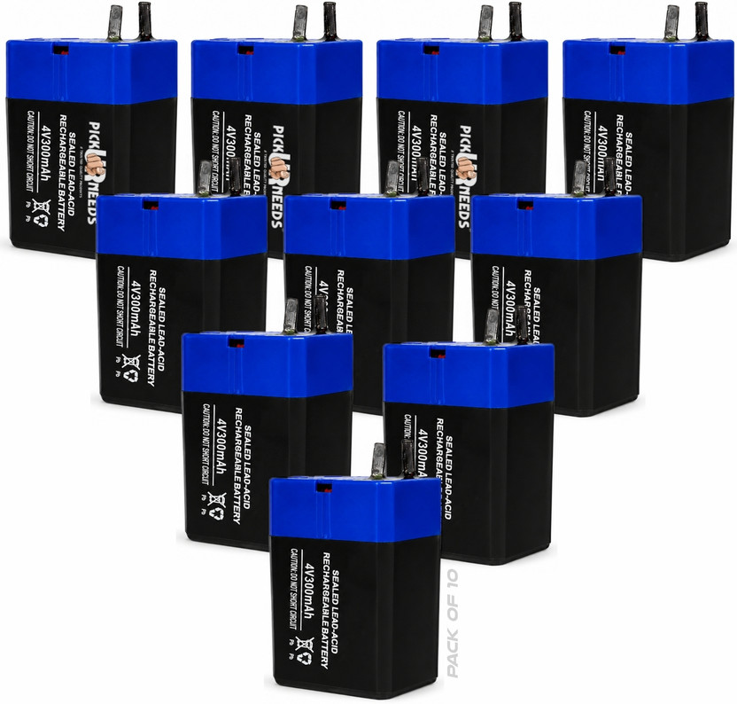 Pick Ur Needs Compact 4V 300mAh Sealed Lead Acid for Long-Lasting Backup Power   Battery(Pack of 10)