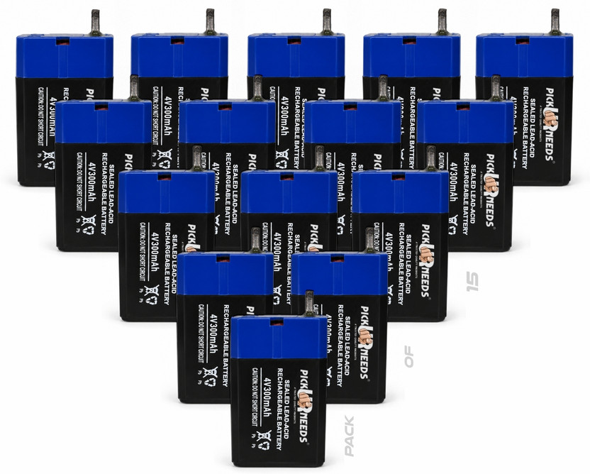 Pick Ur Needs Compact 4V 300mAh Sealed Lead Acid for Long-Lasting Backup Power   Battery(Pack of 15)