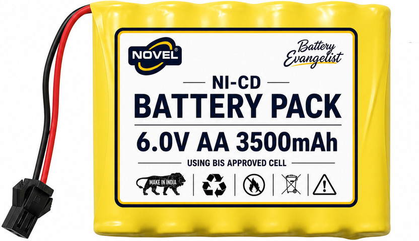 NOVEL 6.0V AA 3500mAh NI-CD RECHARGEABLE BATTERY  Battery