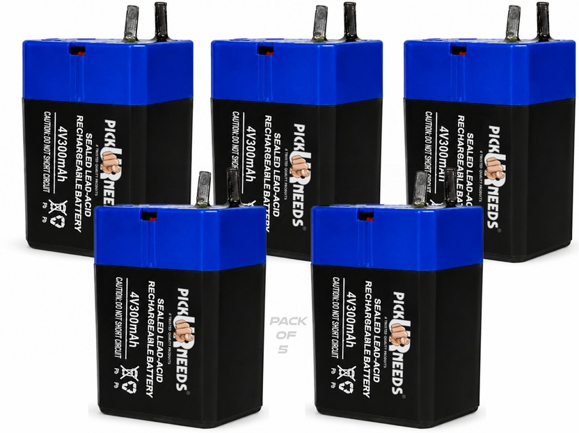 Pick Ur Needs Compact 4V 300mAh Sealed Lead Acid for Long-Lasting Backup Power   Battery(Pack of 5)