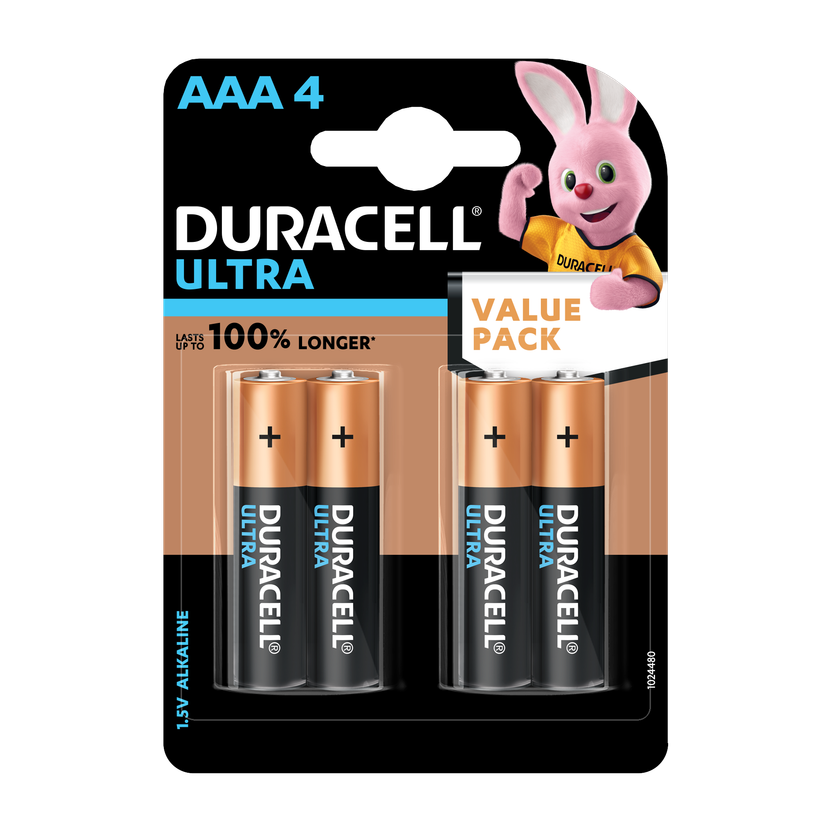 DURACELL Ultra AAA, High-Drain Devices, Digital Camera, Toys, Electric Toothbrush  Battery(Pack of 4)