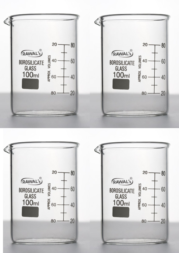 RAWAL'S 100 ml Low Form Beaker(Pack of 4)