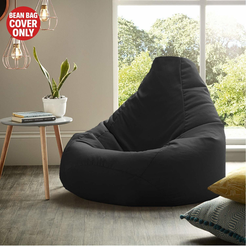 InkCraft XXXL Chair Bean Bag Cover  (Without Beans)(Black)