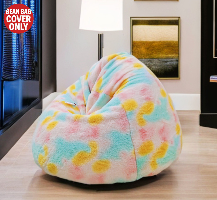 Deeku Art XXXL Tear Drop Bean Bag Cover  (Without Beans)(Orange, Multicolor)