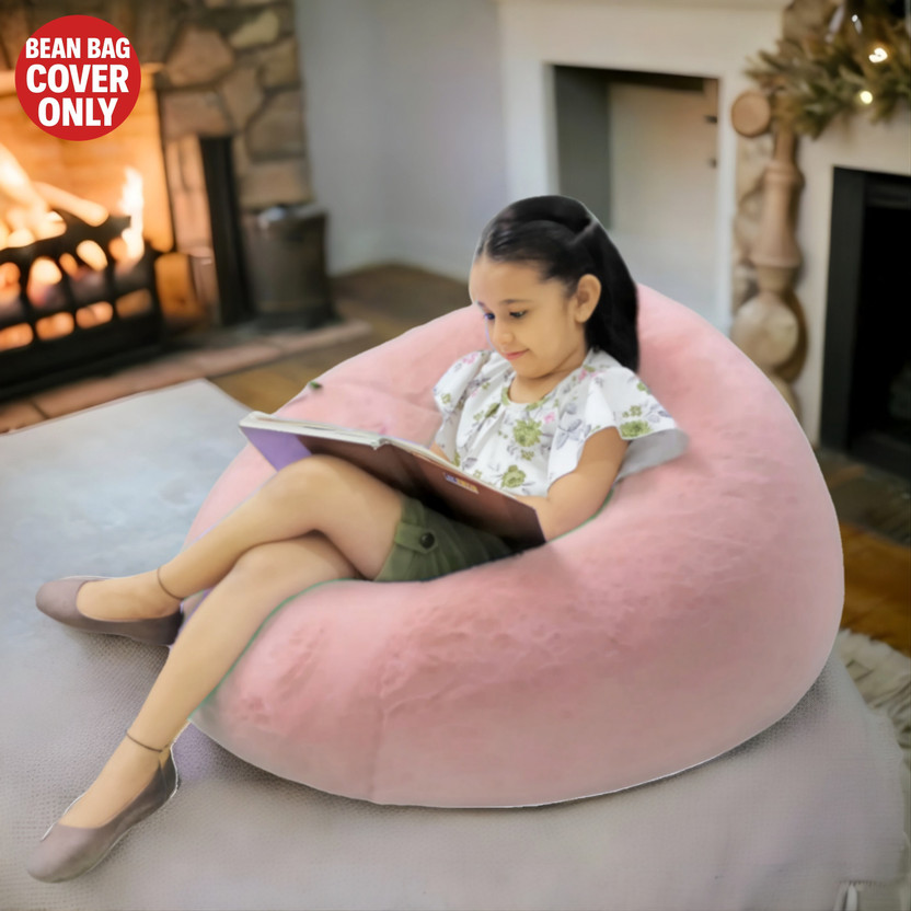 Deeku Art XXXL Tear Drop Bean Bag Cover  (Without Beans)(Beige)