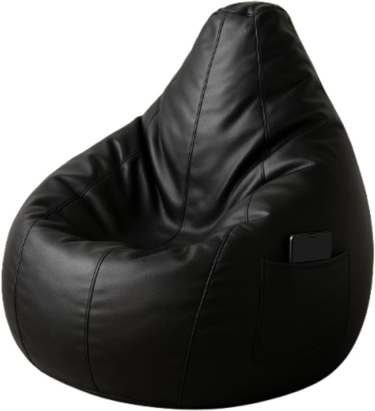7INDIA XL Chair Bean Bag Cover  (Without Beans)(Black)