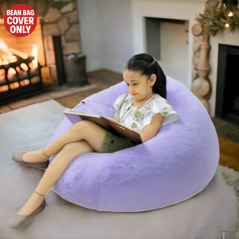 Deeku Art XXXL Tear Drop Bean Bag Cover  (Without Beans)(Purple)