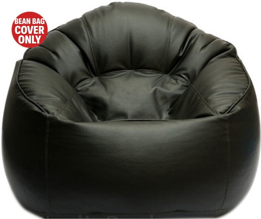 Elite India XXXL Chair Bean Bag Cover  (Without Beans)(Black)