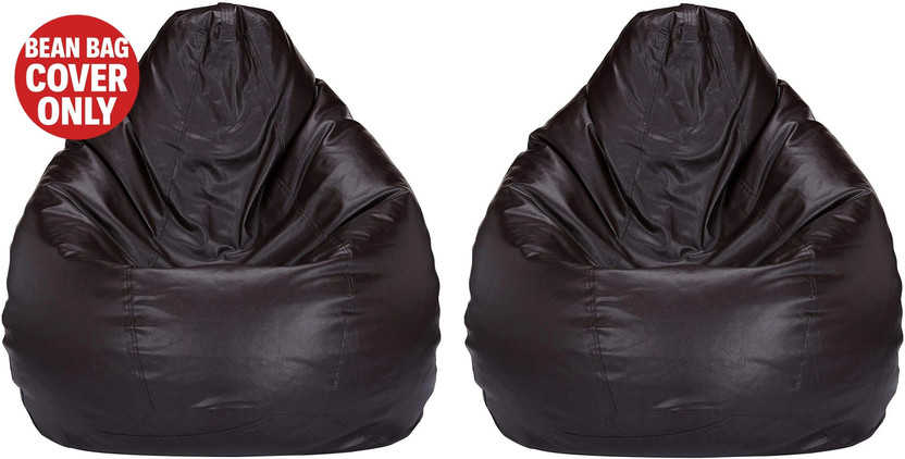 Gunj Large Tear Drop Bean Bag Cover  (Without Beans)(Brown)