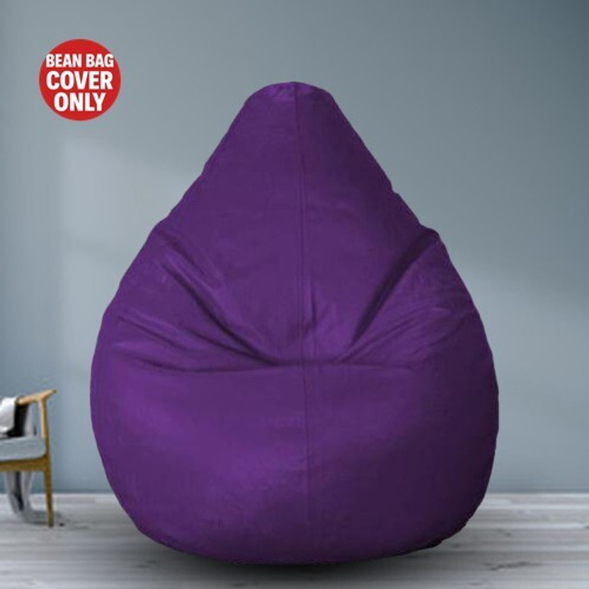 Gunj XXXL Tear Drop Bean Bag Cover  (Without Beans)(Purple)