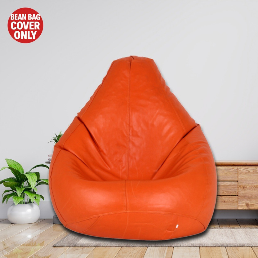 Gunj Large Tear Drop Bean Bag Cover  (Without Beans)(Orange)
