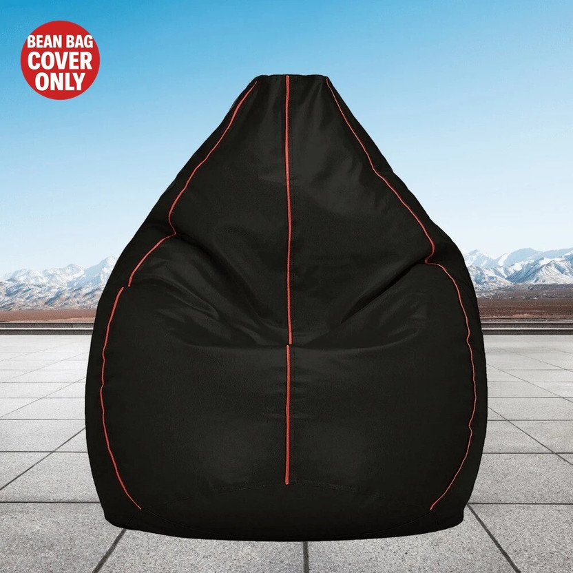 Gunj Large Tear Drop Bean Bag Cover  (Without Beans)(Black)