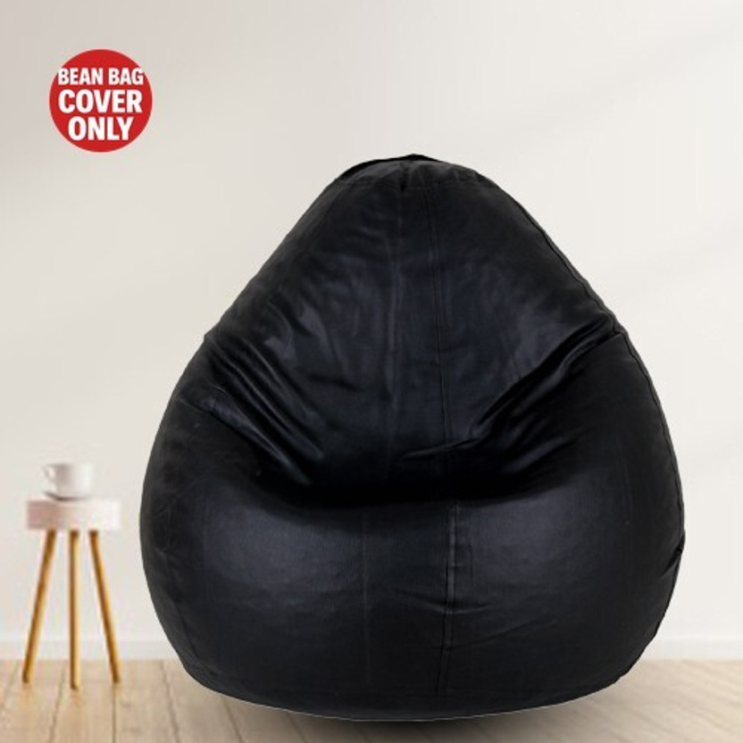 Gunj Large Tear Drop Bean Bag Cover  (Without Beans)(Tan, Black)